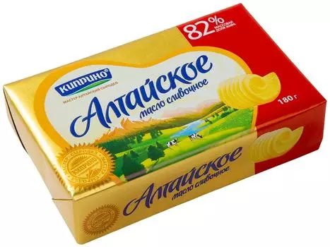 Масло Киприно Алтайское 82% 180г - Vprok.ru Перекрёсток