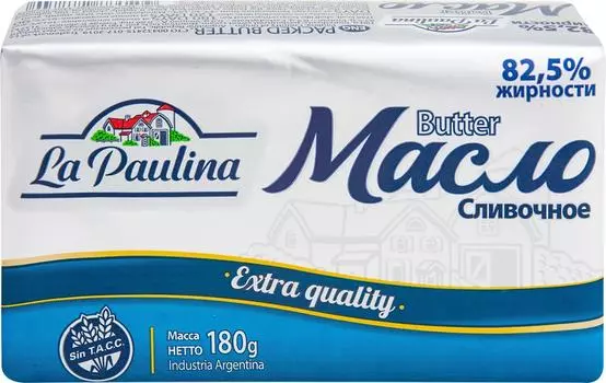 Масло La Paulina сливочное 82.5% 180г