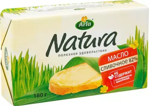 Масло сливочное Arla Natura несоленое 82% 180г