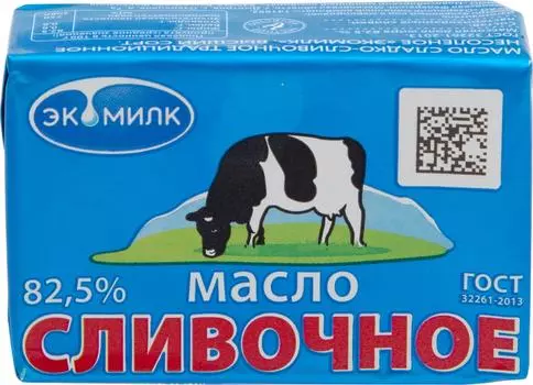 Масло сливочное Экомилк 82.5% 100г. Доставим до двери!