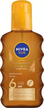 Масло-спрей для загара Nivea Sun SPF6 Золотистый загар 200мл