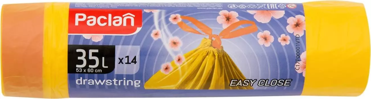 Мешки для мусора Paclan ароматизированные с завязками 35л 14шт