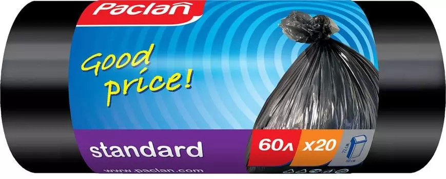 Мешки для мусора Paclan Standart 60л 20шт