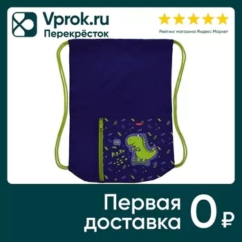 Мешок для сменной обуви Hatber Лучший друг Дино 2 отделения 34*41см