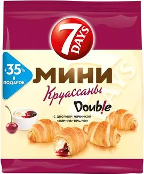 Мини-круассаны 7 Days Double Ваниль-Вишня 300г