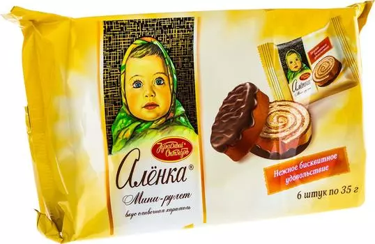 Мини-рулеты Аленка Сливочная карамель 6шт*35г