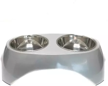 Миска для собак SuperDesign Металлик на подставке двойная 2*350мл