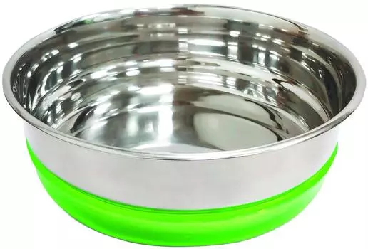 Миска для животных Triol металлическая с салатовой резинкой 300мл