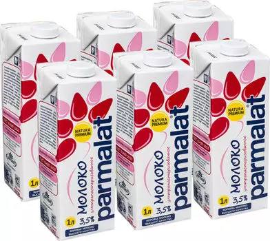 Молоко Parmalat Natura Premium ультрапастеризованное 3.5% 1л (упаковка 6 шт.)
