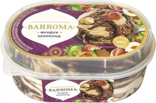 Мороженое Bahroma Ванна пломбир Фундук-шоколад с арахисом 450г