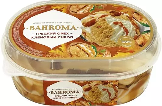 Мороженое Bahroma Ванна пломбир Грецкий орех с кленовым сиропом 450г