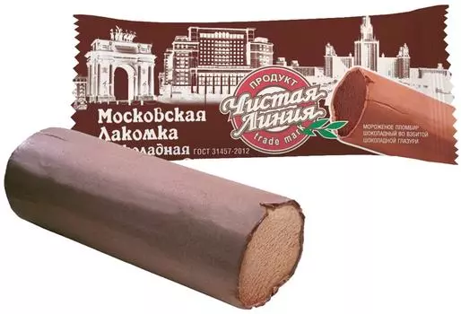 Мороженое Чистая Линия Московская Лакомка Шоколадная 80г