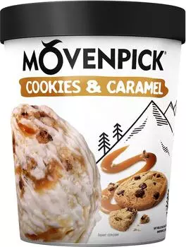 Мороженое Movenpick Пломбир Cookies &amp; caramel 12.7% 480мл