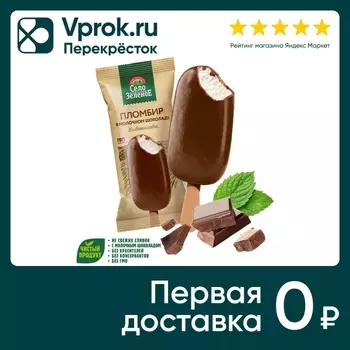 Мороженое Село Зеленое Пломбир Эксимо в молочном шоколаде 15% 80г