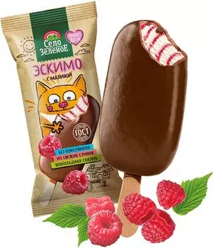 Мороженое Село Зеленое Пломбир Ваниль-Малина 15% 80г
