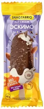 Мороженое Snaq Fabriq Эскимо пломбир с миндалем в шоколаде 70г