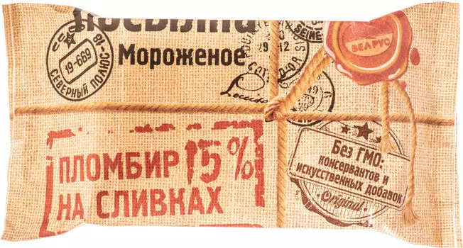 Мороженое Велрус Посылка пломбир 400г