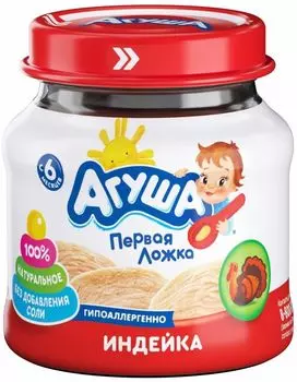 Мясное пюре Агуша Индейка 80г - Vprok.ru Перекрёсток