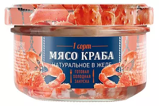 Мясо краба Путина натуральное в желе 160г