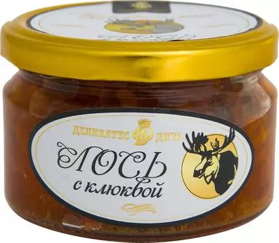 Мясо лося Деликатес Дичь томленое с клюквой 220г