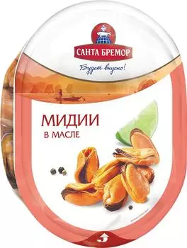 Мясо мидии Санта Бремор Классик в растительном масле 150г