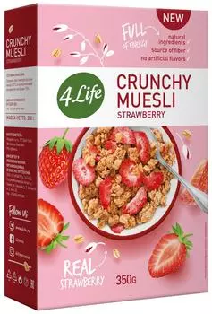 Мюсли 4Life с клубникой 350г - Vprok.ru Перекрёсток