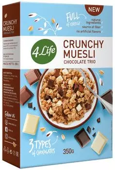 Мюсли 4Life с тремя видами шоколада 350гс доставкой!