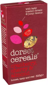 Мюсли Dorset Cereals Многозерновые Супер Клюква вишня и миндаль 325г