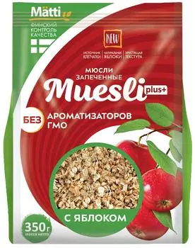 Мюсли Muesli Plus с яблоком 350г - Vprok.ru Перекрёсток