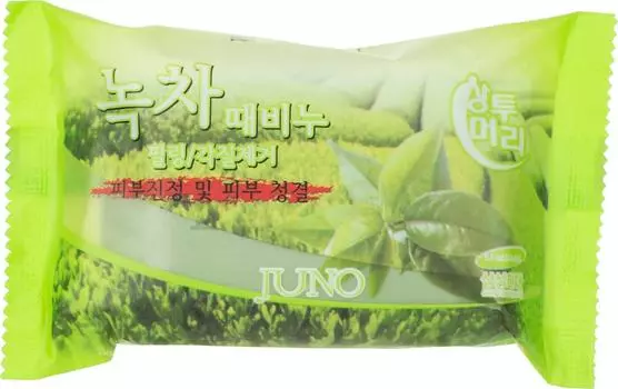 Мыло Juno с отшелушивающим эффектом с зеленым чаем 150г