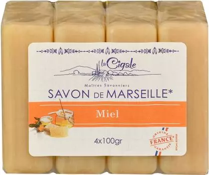 Мыло Savon de Marseille Мед 4шт*100г