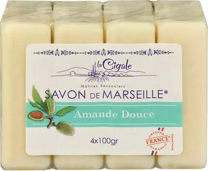 Мыло Savon de Marseille Миндаль 4шт*100г