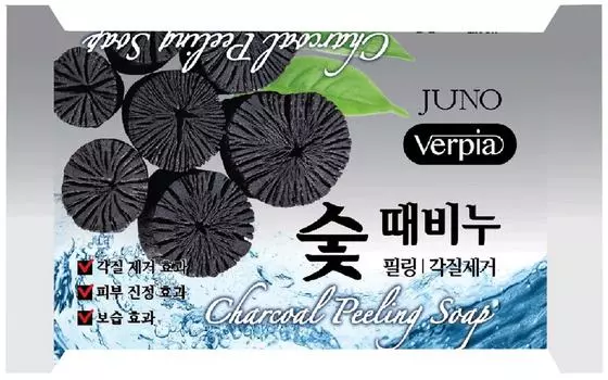 Мыло Verpia с отшелушивающим эффектом с древесным углем 150г