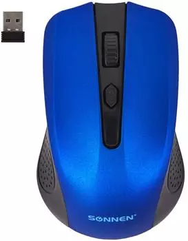 Мышь беспроводная Sonnen V99 USB 800 1200 1600dpi 4 кнопки оптическая синяя