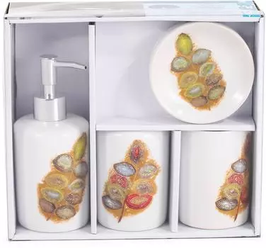 Набор аксессуаров для ванной комнаты Gromell Leaves 4 предмета