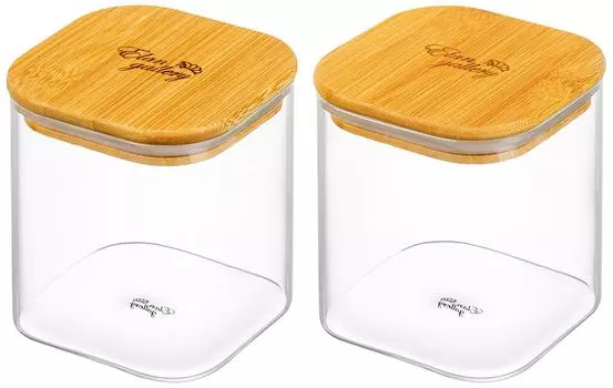 Набор банок Elan Gallery Crystal glass для хранения 2шт*800мл