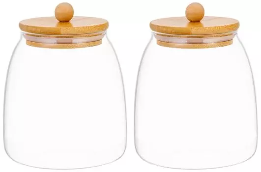 Набор банок Elan Gallery Crystal glass для хранения 2шт*900мл