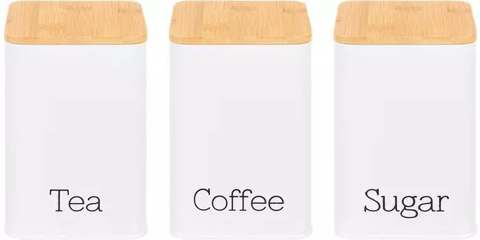 Набор банок Elan Gallery для сыпучих продуктов белый 1.1л*3шт