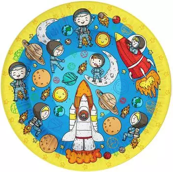 Набор бумажных тарелок ND Play Космонавты 180мм 6шт