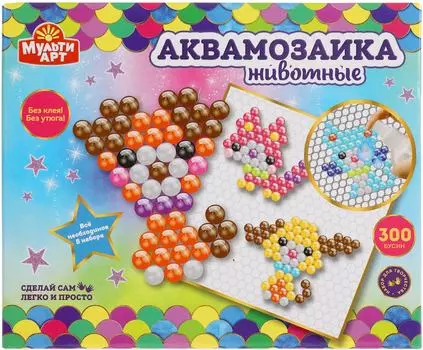 Набор для творчества Мульти Арт Аквамозаика Животные