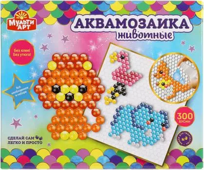 Набор для творчества Мульти Арт Аквамозаика Животные