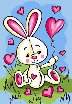 Набор для творчества Рисование по номерам Влюбленный зайка 15*21см