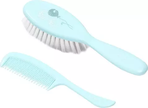 Набор для волос Babyono Щеточка с натуральной щетиной + Расческа детская