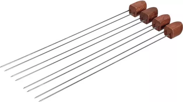 Набор двойных шампуров BoyScout с деревянными ручками 38см*4шт