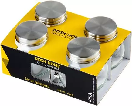 Набор емкостей для специй Dosh Home Irsa 195мл 4шт