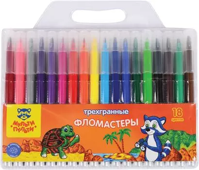 Набор фломастеров Мульти-Пульти Енот на Сейшелах смываемые 18 цветов