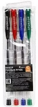 Набор гелевых ручек Sponsor 4 цвета