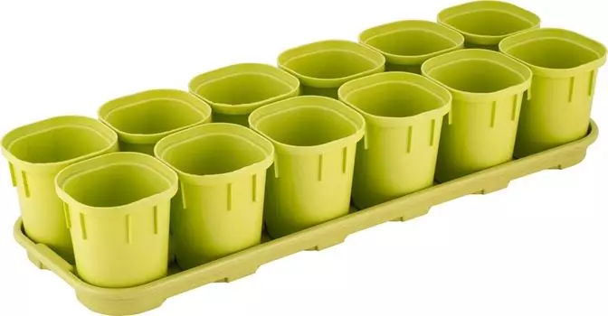 Набор горшков для выращивания рассады InGreen Smart Solution с поддоном и торфяными таблетками 12*200мл