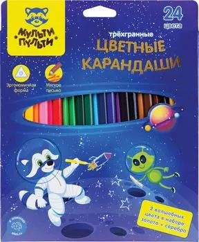 Набор карандашей Мульти-Пульти Енот в космосе 24 цвета