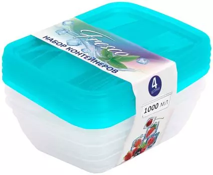 Набор контейнеров Violet Fresco Бриз 1л*4штс доставкой!